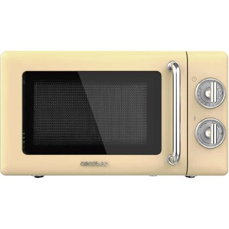 Cecotec Micro-ondes Mécanique de 20 L Proclean 3010 Retro Jaune: 700 W 6 Niveaux Minuterie Mode Décongélation (1/5)