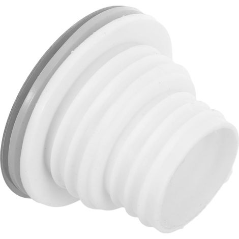 Bouchon de lavabo, inox/caoutchouc, blanc, pour salle d'eau (1/5)