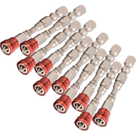 10pcs 65mm Embouts de tournevis magnétiques PH2, Ensemble de forets à queue hexagonale cruciforme 1/4" (1/5)