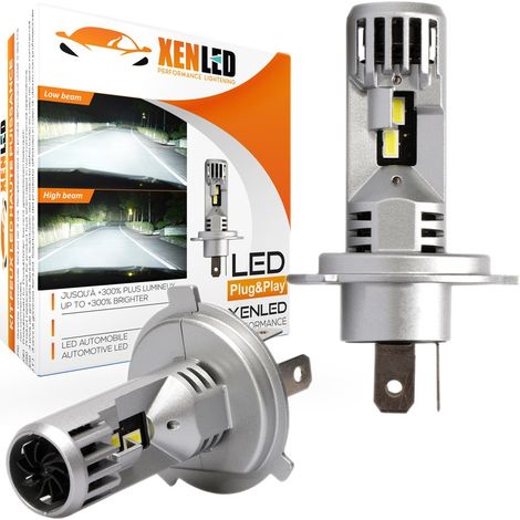 2x ampoules H4 LED Tiny1 Ultima 1880/1300Lms réels 50W CANBUS - XENLED - voiture moto - ratio 1:1 - plug&play (1/5)