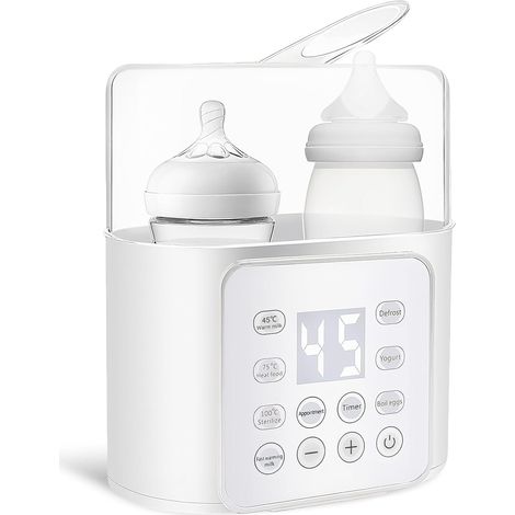 Baby Bottle Warmer, 9-in-1 Multifunctional Fast Electric Baby Bottle Warmer for Breast Milk or Formula, with Digital Timer, Intelligent Temperature Control and Automatic Shut-Off, 220V