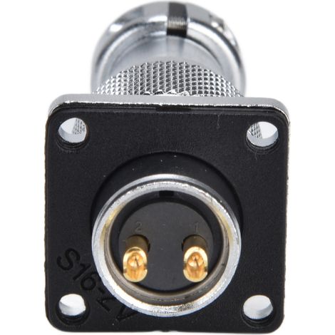 2-poliger Metall-Luftfahrtstecker-Adapter, wasserdicht, Zinklegierung, WS16-Luftfahrtstecker, AC 500 V (1/5)