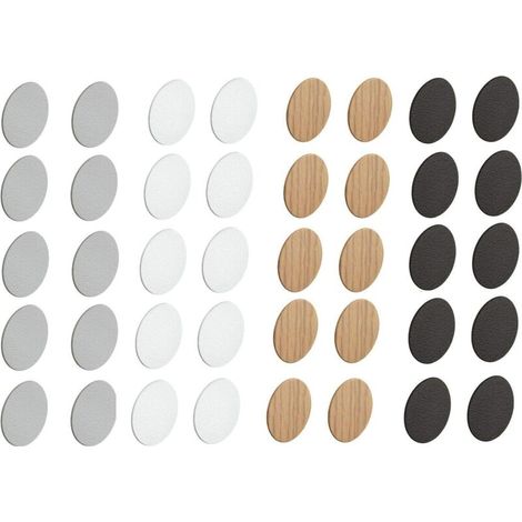 – Lot de 10 cache vis autocollants en plastique blanc diamètre 14mm – Épaisseur 0,5mm pour finition esthétique – Compatible avec vis standard (1/2)