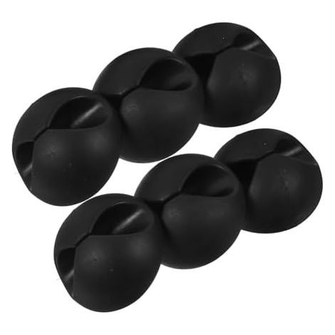Organisateur de Câbles USB Noir 8pcs Clips Adhésifs Multi-fonctionnels en Tpr Trous pour Bureau et Voiture Gestion Pratique des Fils - (1/5)
