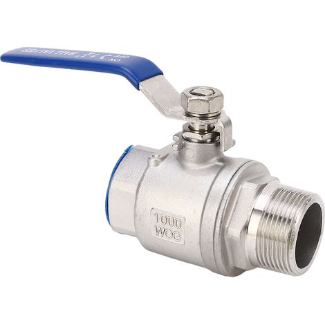 Vanne à bille filetée DN32 1 1/4 po, pression de service nominale 1000 WOG, filetage femelle x mâle NPT (1/5)