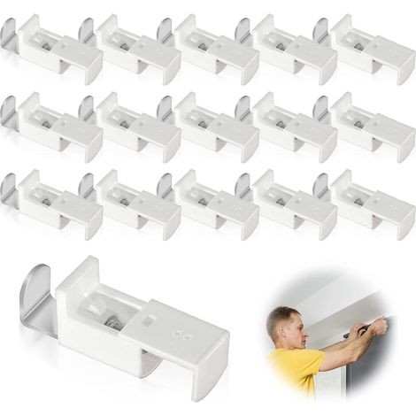 Lot de 16 supports plissés : kit de pièces de rechange plissées Klemmfix, en forme de L pour store de fenêtre, pièces de rechange, (1/5)