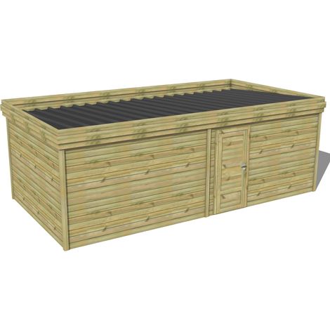 ABRI DE JARDIN bois traité 27mm, 7,3x3,4m, 25m2 (1/3)