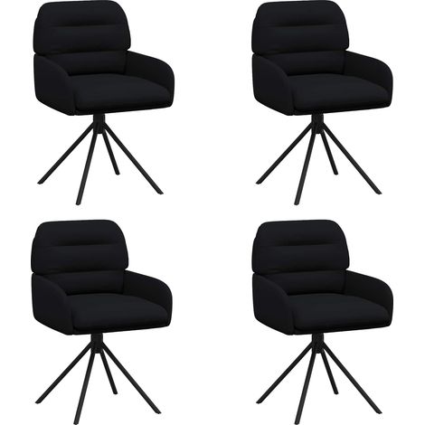 Chaises de salle à manger pivotantes 4 pc Simili cuir Noir vidaXL (1/5)