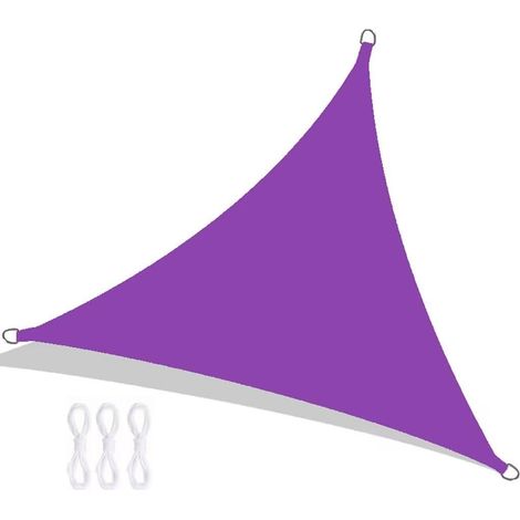 Parasol extérieur auvent triangulaire solaire voile d'ombrage pare soleil pliant paysage auvent( foncé) 3 mètres Violet (1/5)