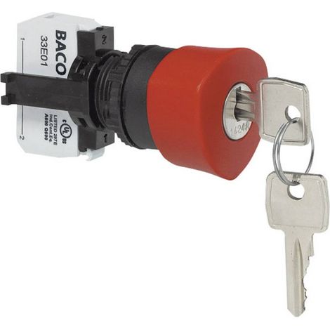 BACO L22GM01E Interruttore di arresto di emergenza Anello frontale in plastica, nero IP69K 1 pz. (1/2)