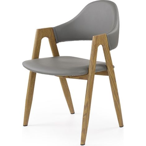 Chaise contemporaine couleur bois et gris Scotia (1/4)
