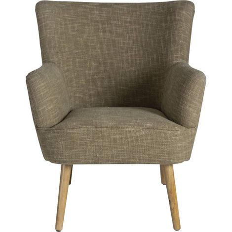 Fauteuil en coton kaki Castille (1/5)
