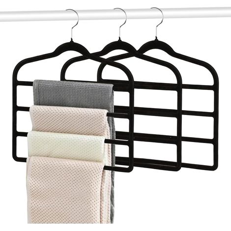 3 Pièces Cintre Pantalon Gain de Place, AntidéRapant Cintre Multiple (1/5)