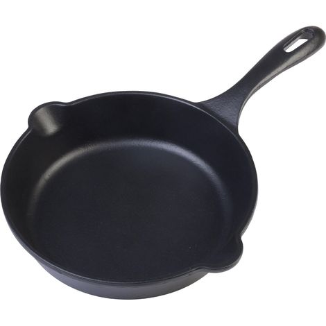 Victoria 31923 Poêle en Fonte Émaillée Induction 20cm, Convient pour le Feu, Barbecue, Four Noir (1/5)