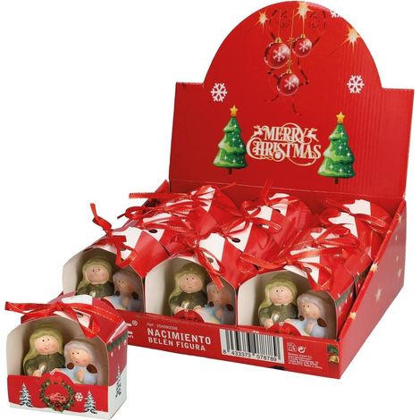 Escena de la Natividad Belén 80x65mm fabricada en cerámica (Caja de 12 unidades) (1/5)