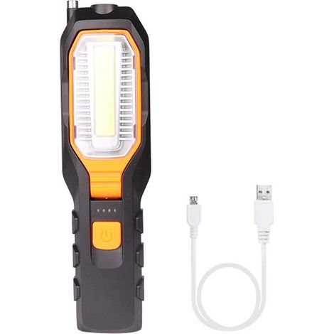 MINKUROW Luz de trabajo LED Linterna recargable USB, luz de taller portátil Lámpara de inspección COB giratoria Antorcha magnética con imán y gancho y 4 modos para mecánico de garaje automático (1/5)
