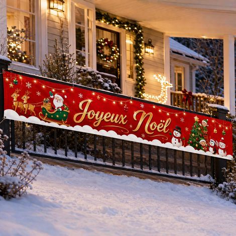 Banniere Noel Joyeux Noel Pour Decoration Interieure Et Exterieure (1/5)