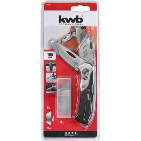 Cutter con hoja trapezoidal 165 mm mango ergonómico KWB