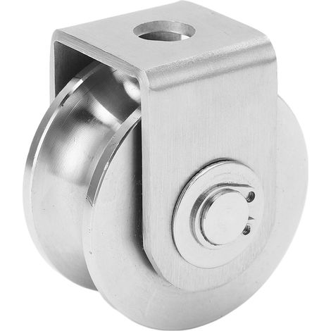 Poulie à gorge en U en acier inoxydable pour chariot industriel à portail coulissant, diamètre 48 mm (1/5)