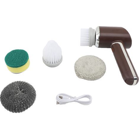 Brosse nettoyage électrique sans fil, épurateur coulis 5 têtes remplaçables salle bains cuisine (1/5)
