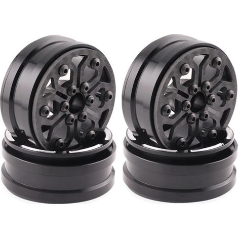 4 Pièces en Fibre de 1,9 Pouces Beadlock Jante Moyeu de Roue pour 1/10 RC Crawler Car Axial SCX10 TRX4 A (1/3)
