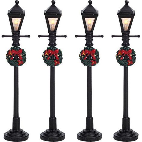 Gas Lantern Street Lamp Set of 4 B/O 4.5V Réf. 64498
