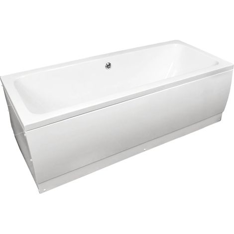 Double Ended Bath 1800mm x 800mm Square Acrylic Centre Tap Hole Modern White