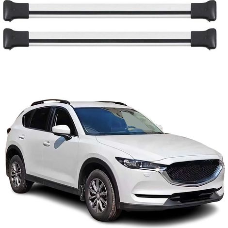 OMAC Aluminium Dachträger Querträger für Mazda CX-5 II 2017-2025 – Max. 75 kg – 2 Stangen Silber (1/5)