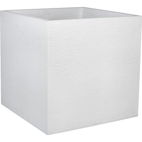 Pot de fleur carré 'graphit' 50cm blanc cérusé - EDA