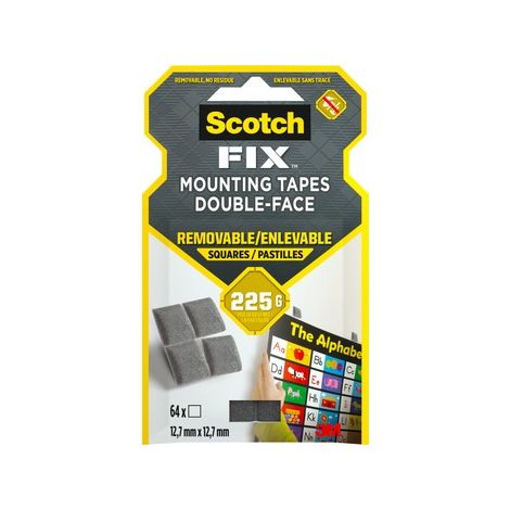 Carrés adhésifs réutilisables Scotch-Fix™ - Résistants et sans résidus