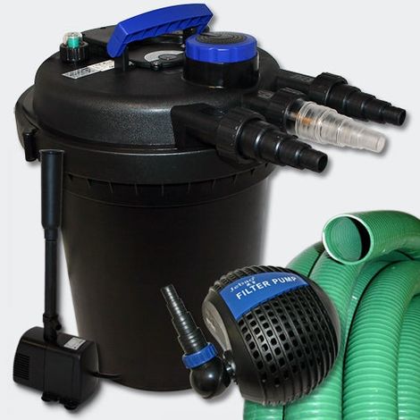 Kit di filtraggio a pressione Fontana con tubo pompa 6000l UVC 11 Watt