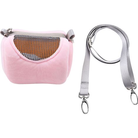 Sac de voyage respirant pour petits animaux de compagnie, sac de voyage pour Hamster, Reptile d'extérieur rose (1/5)