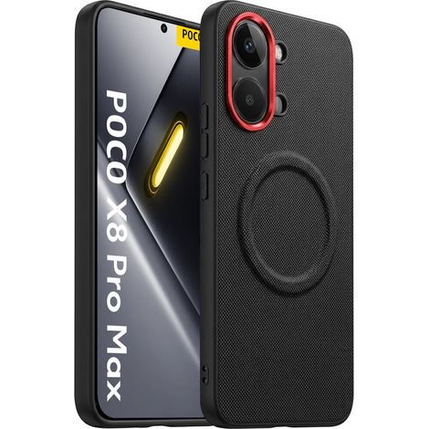 Custodia per Xiaomi Poco X8 Pro Max, in pelle ibrida, per MagSafe, nera (1/5)