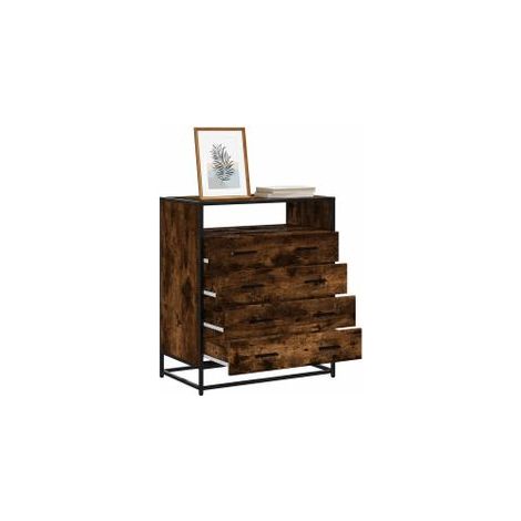 Commode chêne fumé 70x41x70 bois d'ingénierie (1/5)