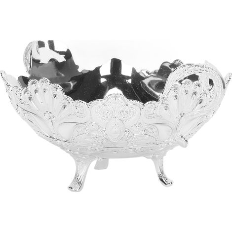 Coupe à fruits en alliage à motif paon, de style rétro carré européen, convenant au salon et au bureau.