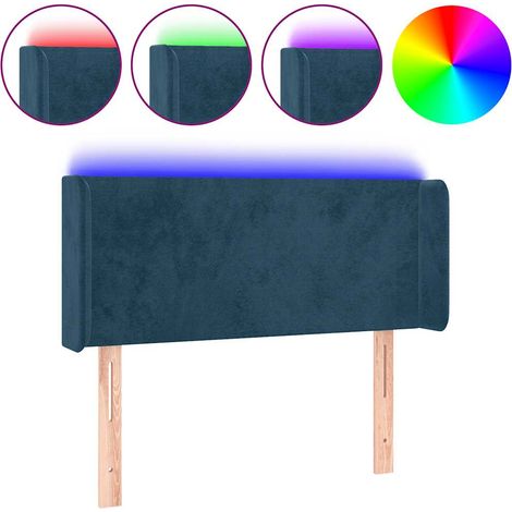 Maison Exclusive - Cabecero con LED de terciopelo azul oscuro 93x (1/5)