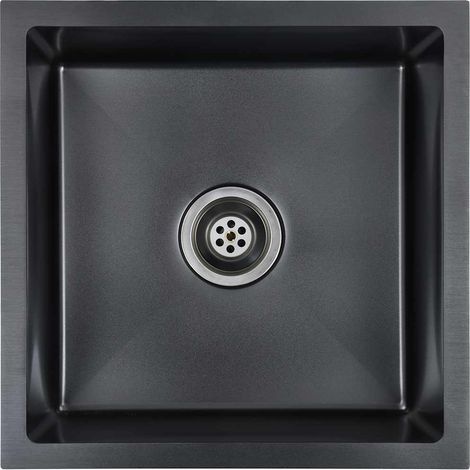 Maison Exclusive - Handgefertigte Küchenspüle Schwarz Edelstahl (1/5)