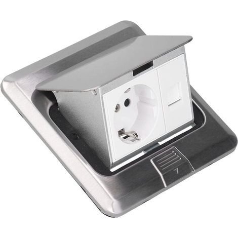 Edelstahl Wasserdicht Eingebaute Bodensteckdose 2-Wege-Bodensteckdose AC 250V 10A (1/4)