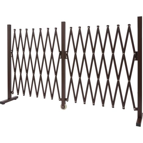 [NEUWERTIG] Absperrgitter HHG-976, Zaun Schutzgitter Scherengitter Trenngitter, Alu ausziehbar braun Höhe 103cm, Breite 52-400cm