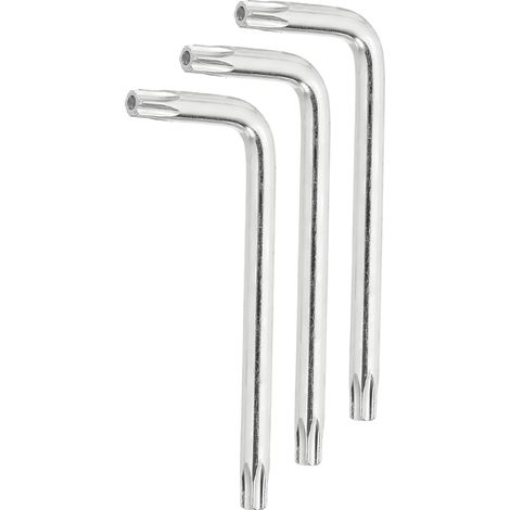 3 Pcs T40 Sécurité Anti Sabotage Torx Étoile Clé Argent Clair (1/5)