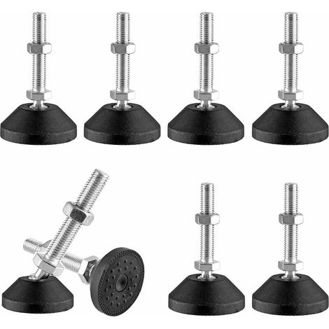 8-teiliges Set Nivellierfüße 50 x M8, verstellbare Möbelfüße aus Edelstahl mit künstlichem Sockel, verstellbare Richtung, Verstellstift, Verstellschraube (1/5)