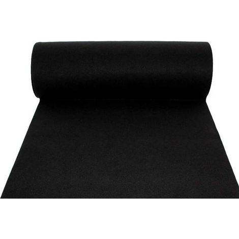 Alfombra de moqueta para pasillo, interior y exterior, negra, de 1 x 30 metros