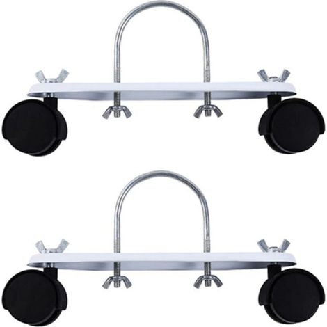 Lot de 2 noir supports de radiateur électrique, support de poulie mobile spécial pour radiateur électrique, poulie d'huile Ting Caster Base d'huile (1/5)