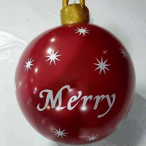 Boules de Noël gonflables décorées de 60 cm, sphères de Noël en PVC pour l'extérieur, décorations pour sapin de Noël. (1/5)