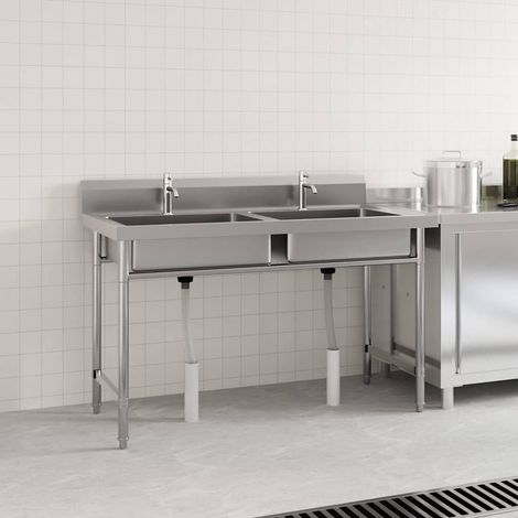 Évier de cuisine à lavabo double Acier inoxydable (1/5)