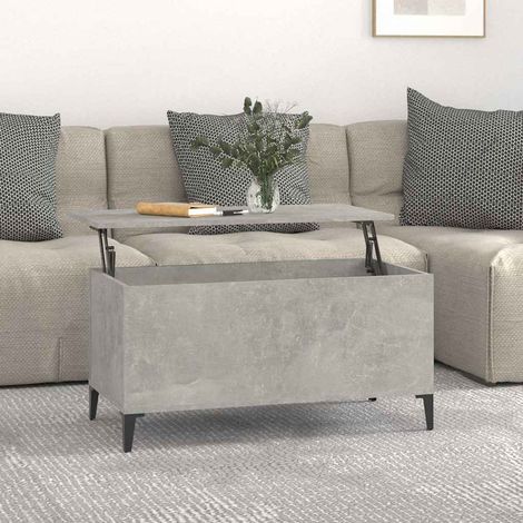 Table basse Table d'appoint pour Salon Chambre - Gris béton 90x44,5x45 cm Bois d'ingénierie BV471078 - BonneVie (1/5)