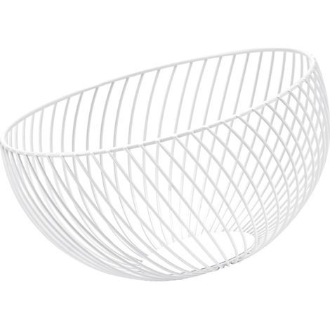 Corbeille à fruits fer anti-rouille ronde grande capacité panier organisateur fils métal rétro pour table bureau salon chambre snacks desserts 25.8x25.8x13.3cm (1) (1/4)