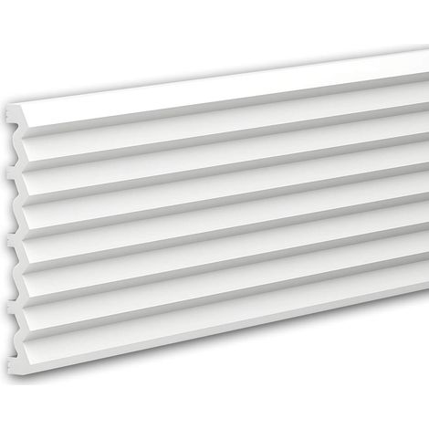3D Wandpaneel Profhome 659803 Wandvertäfelung Akustikpaneel Wandleiste Friesleiste Stuckleiste Zierleiste Modernes Design weiß 2 m
