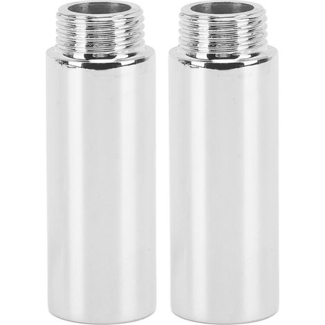 Lot de 2 rallonges de bras de douche en acier inoxydable chromé, pour salle de bain, 6,1 cm / 2,4 pouces (1/5)