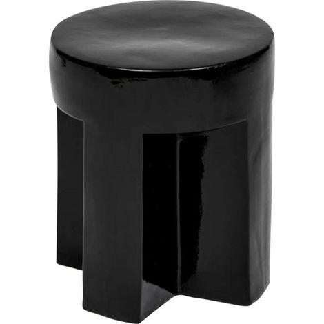 Table d'Appoint en Céramique "Kriz" 41cm Noir (1/4)